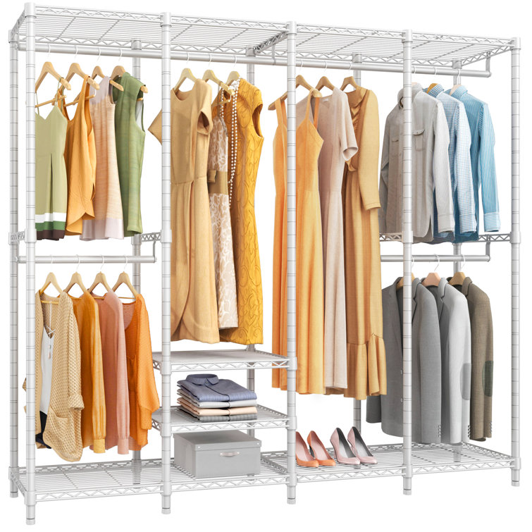 White freestanding clothes discount rail